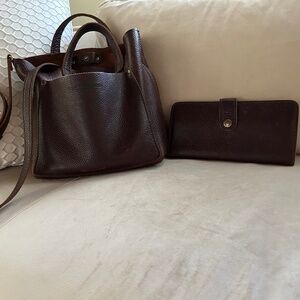 Portland Leather Goods Handbag/Wallet Set